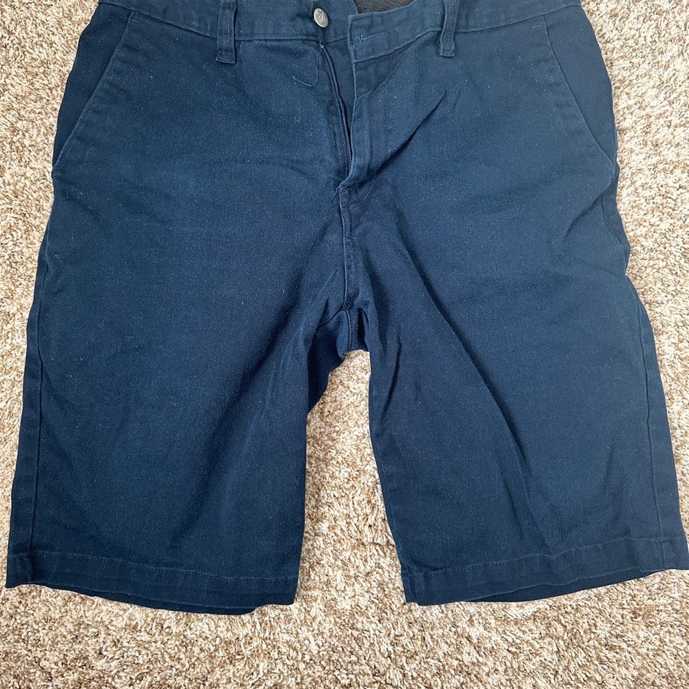 Volcom Navy Blue Vmonty Flat Front Shorts